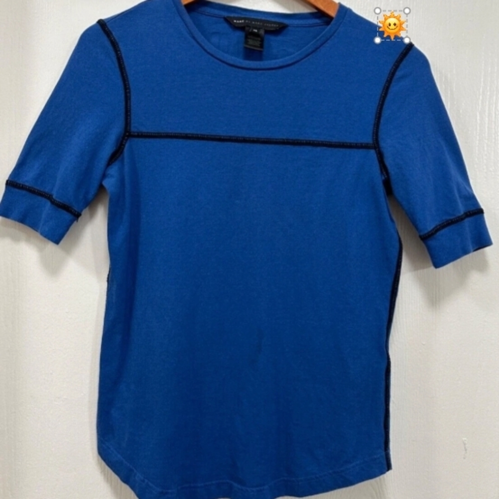 Marc By Marc Jacobs Blue Cotton Top